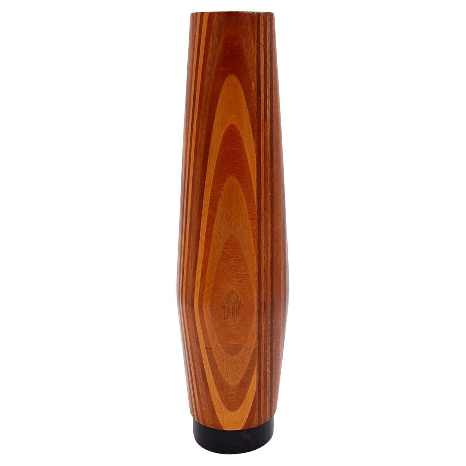 Mid Century Scandinavian Wooden Vase   1960s   H:36cm
