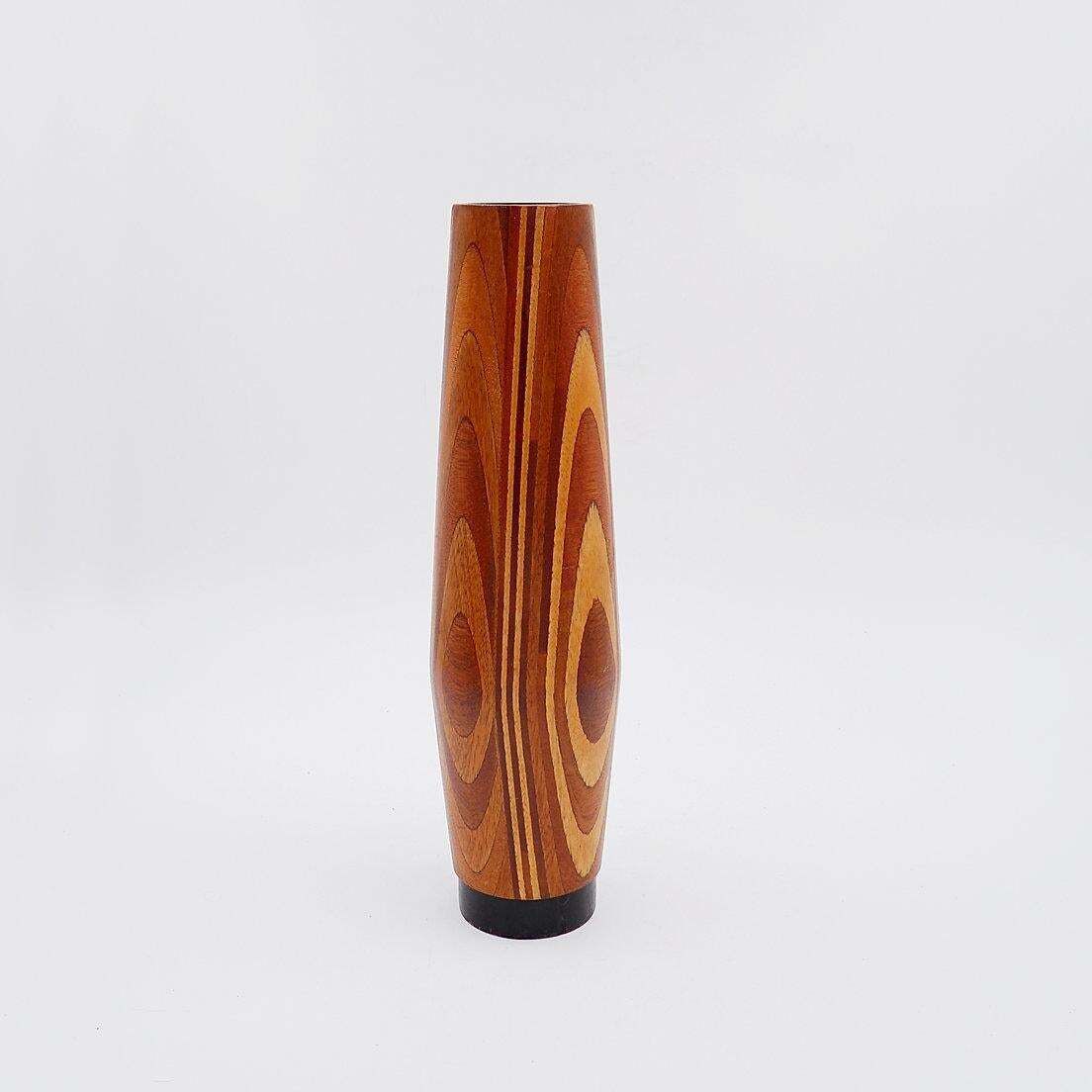 photo buy Mid Century Scandinavian Wooden Vase   1960s   H:36cm