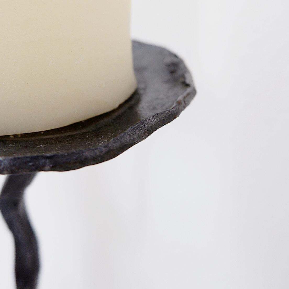 photo buy Large Wrought Iron Candelabra With An Abstract Design And Three Candle Holders