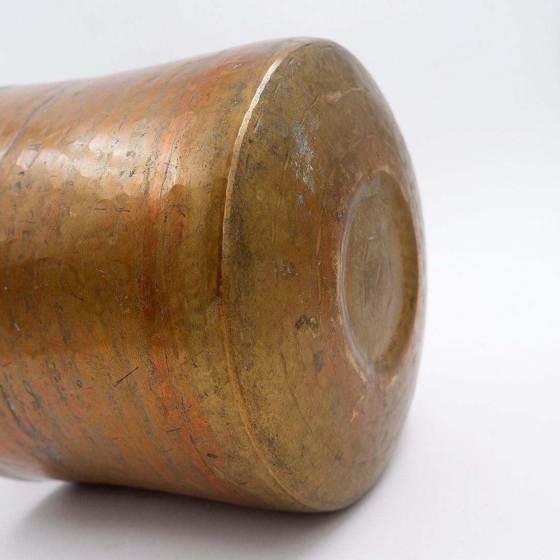 Hammered Copper Pital Ghalcha Vase, Wabi Sabi Style, Nepal Decor photo 275.0
