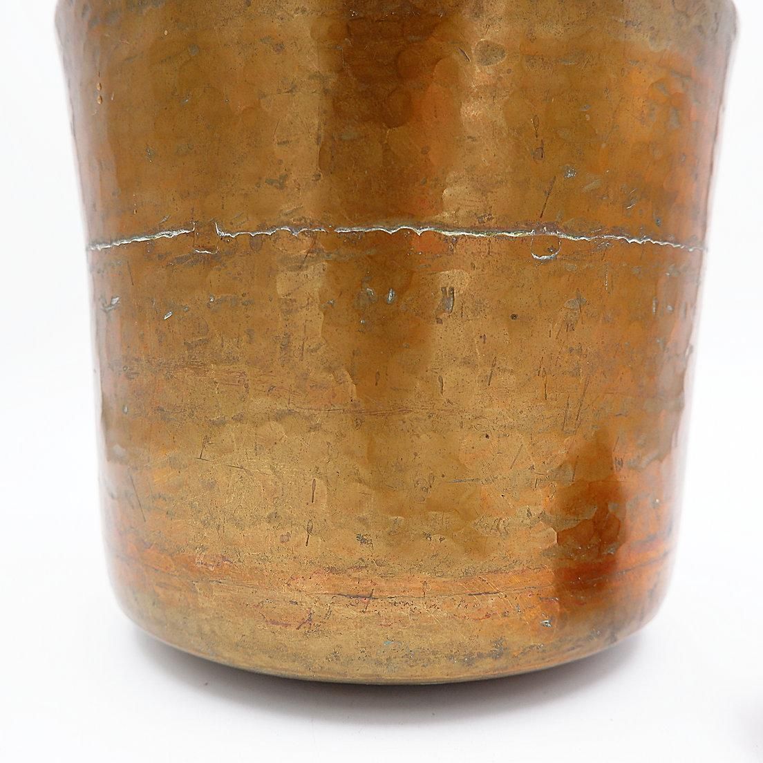 Hammered Copper Pital Ghalcha Vase, Wabi Sabi Style, Nepal Decor photo vinterior