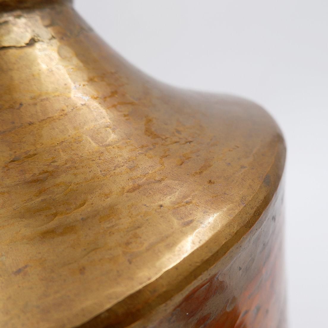 275.0 Hammered Copper Pital Ghalcha Vase, Wabi Sabi Style, Nepal Decor photo