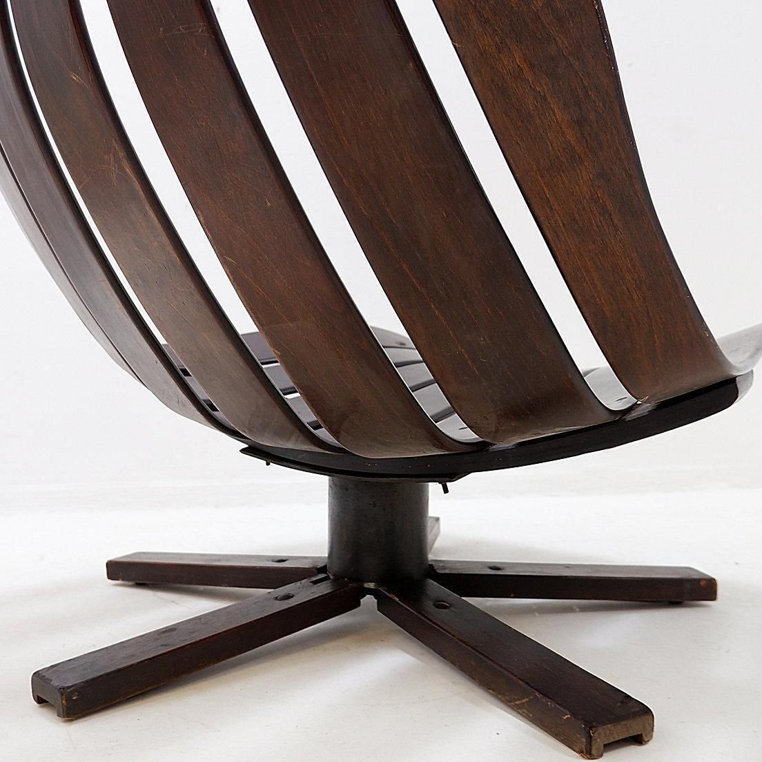 Hans Brattrud For Hove Möbler Vintage 1970 Swivel Lounge Chair photo vintage