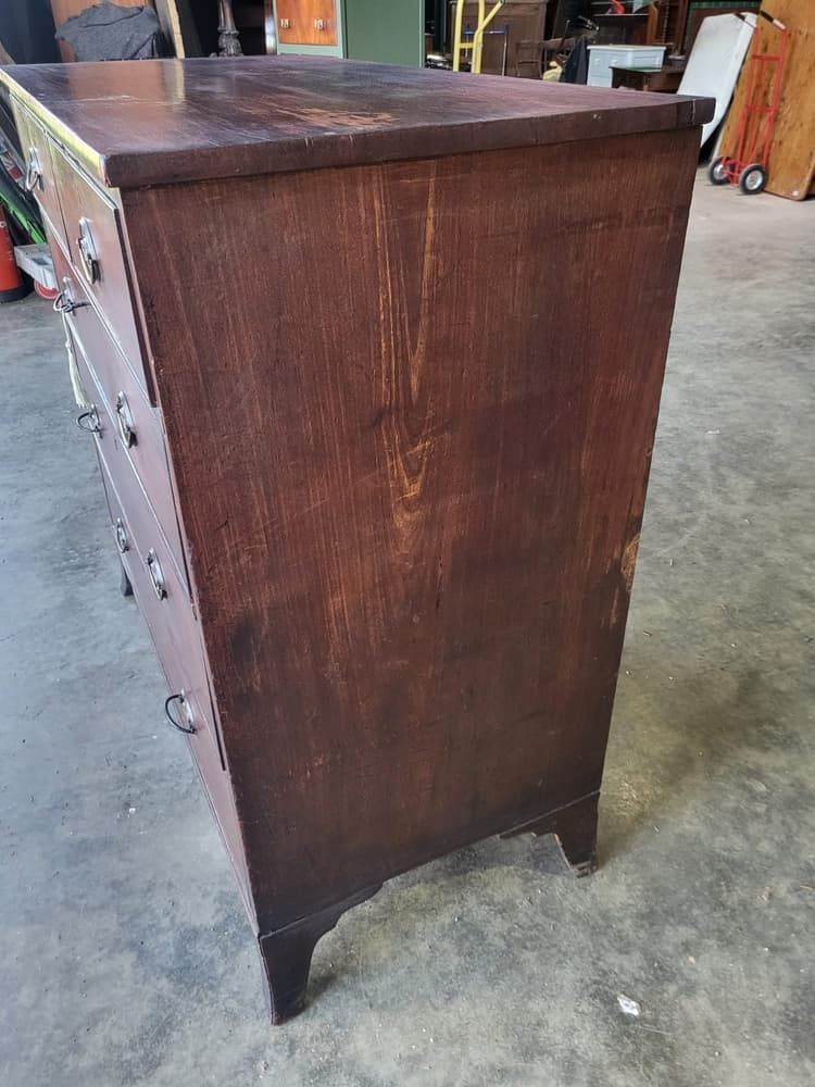 Antique Georgian 2 Over 3 Chest Of Drawers Splayed Legs photo Furniture