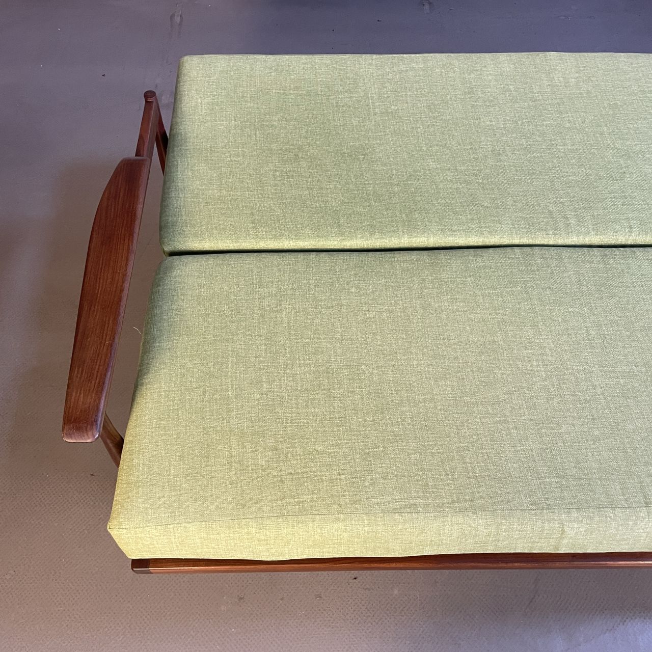photo buy 1960's Teak Manhattan Sofa Bed By Guy Rogers