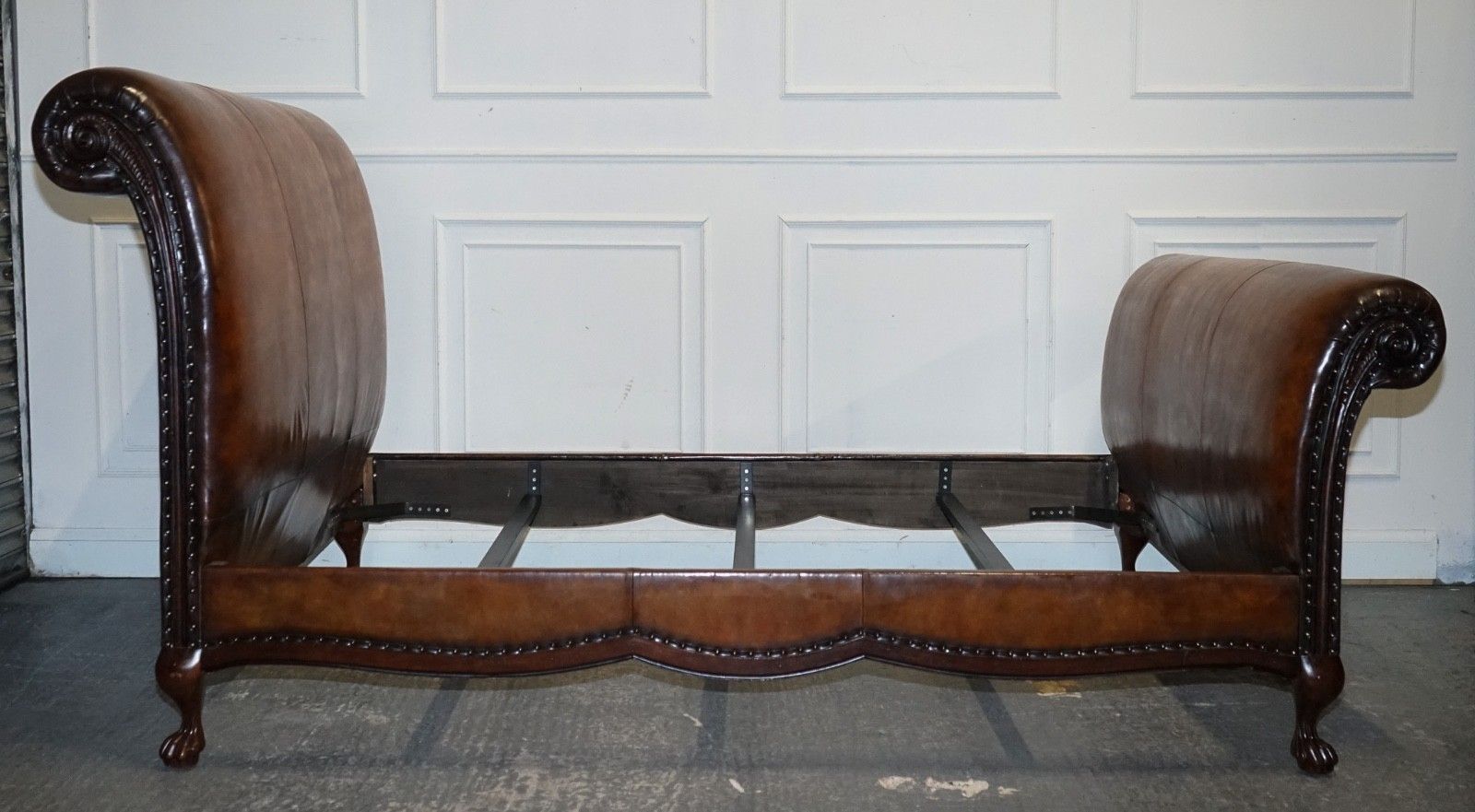 photo for sale Kingsize Hand Dyed Leather Bonaparte Carved Bed And So To Bed Rrp £14,000