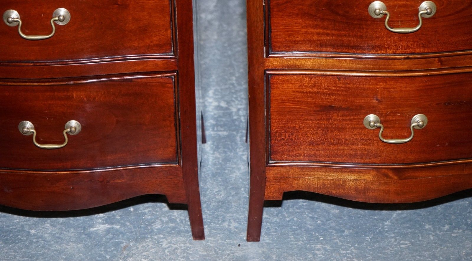 Georgian Revival Style Serpentine Nightstands Bedsides By Brights Of Nettlebed photo buy