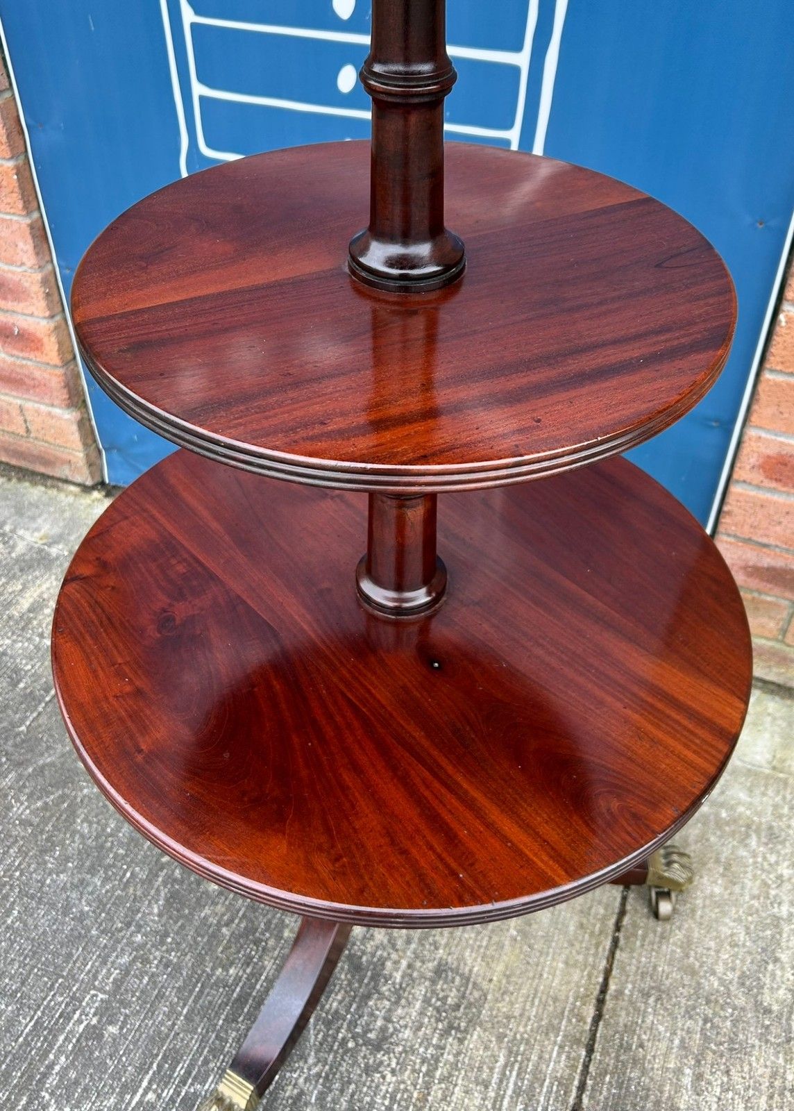 Quality Reproduction Antique Regency Style Mahogany Three Tier Dumb Waiter Stand photo buy