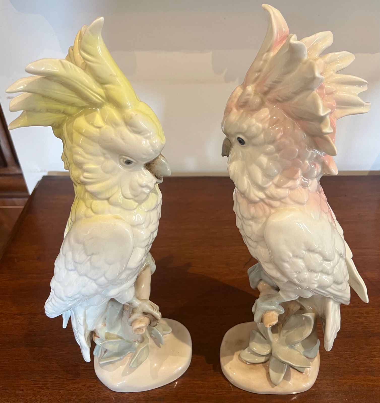 photo for sale Pair Of Royal Dux Cockatoos, 1930s