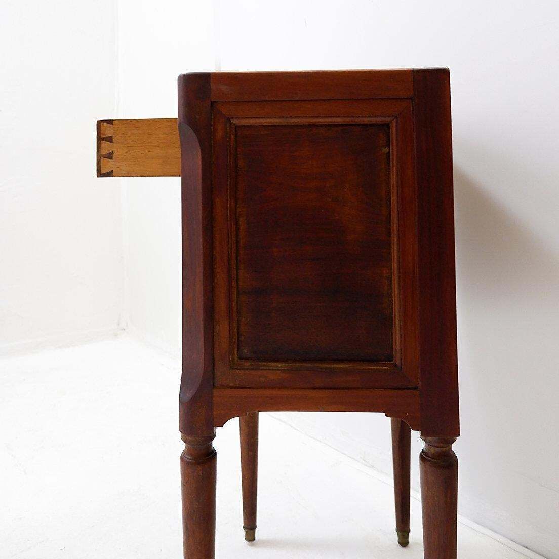 Louis XVI Style Antique Bedside Table With Tapered Legs, 20th Century photo for sale