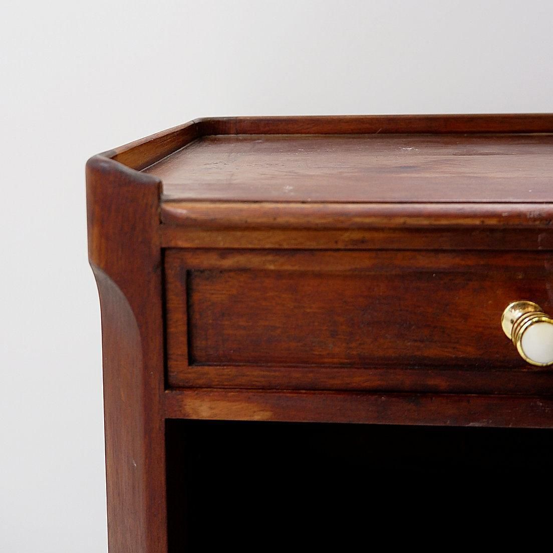 photo buy Louis XVI Style Antique Bedside Table With Tapered Legs, 20th Century