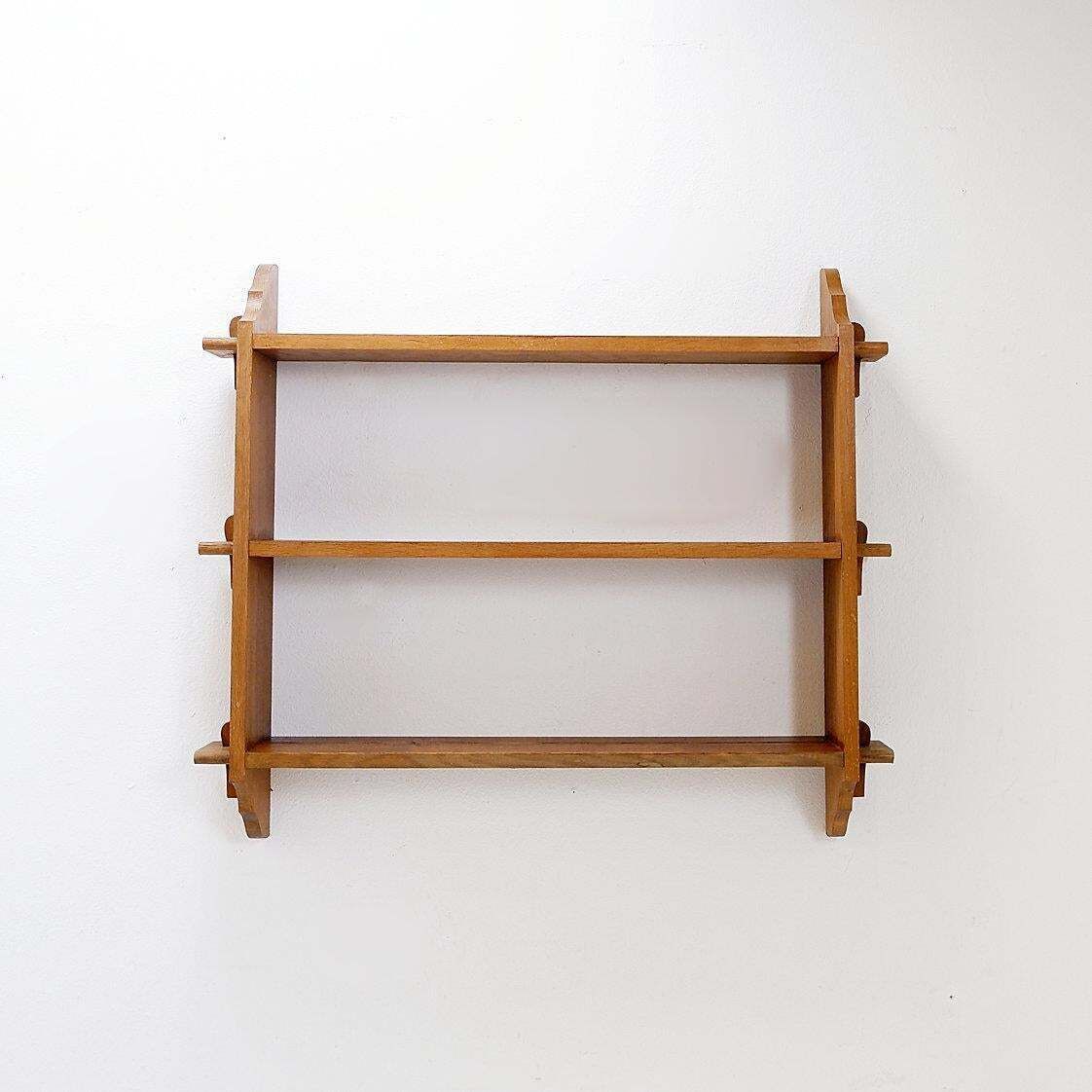 Mid Century Arts & Crafts Style Pegged Wall Hung Shelves photo 453.0