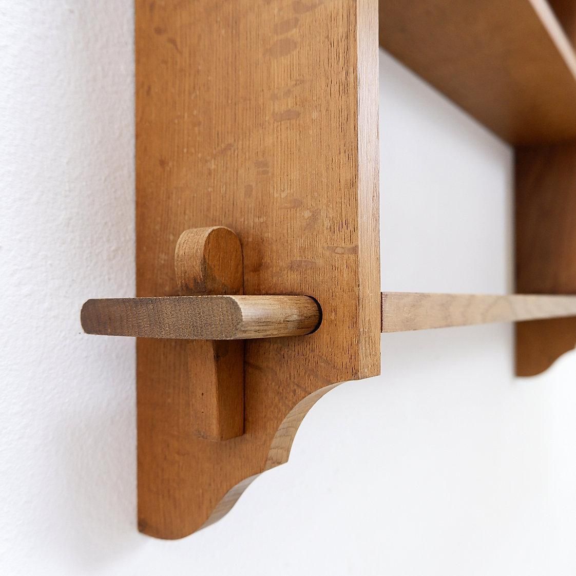 Mid Century Arts & Crafts Style Pegged Wall Hung Shelves photo buy