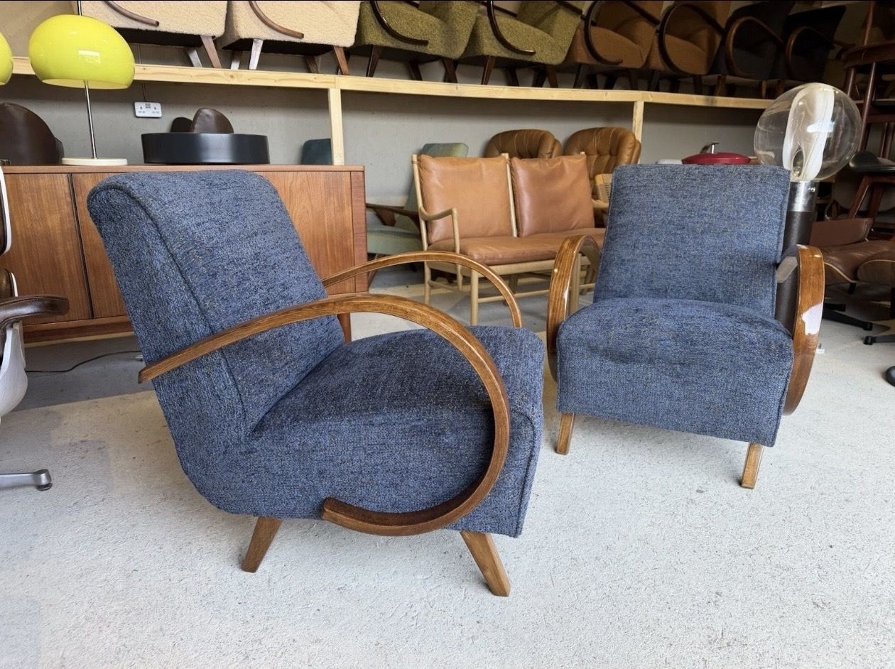 Pair Of Jindrich Halabala Armchairs, Art Deco, Vintage, Retro, Mid Century photo furniture