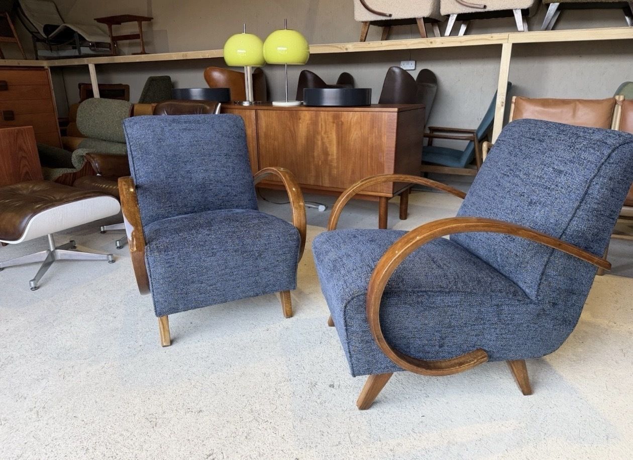 Pair Of Jindrich Halabala Armchairs, Art Deco, Vintage, Retro, Mid Century photo 1985.0