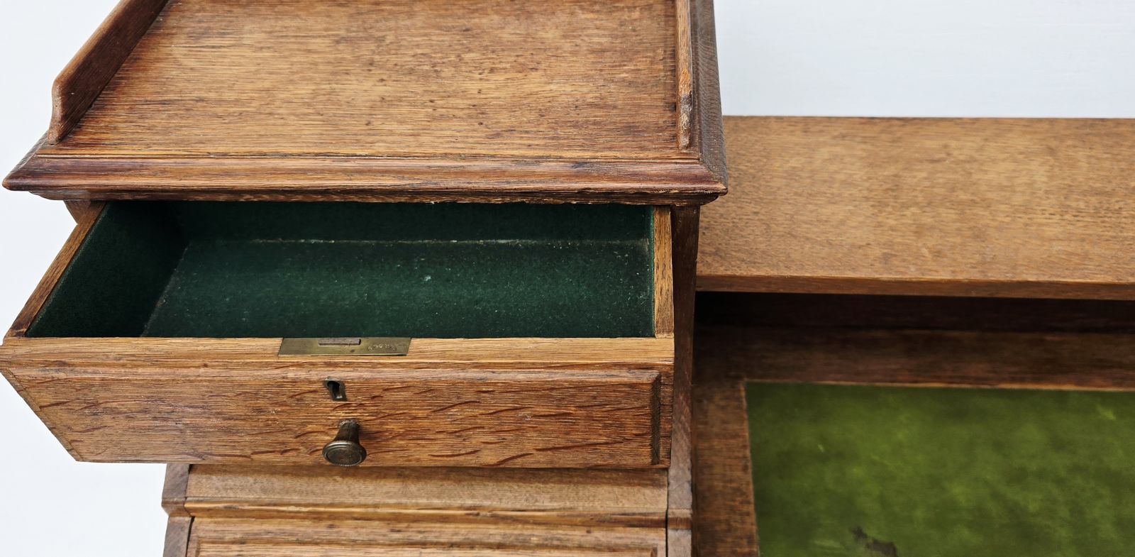 An Antique Carved Oak Clerk's Desk, Mid 19th Century. photo vintage