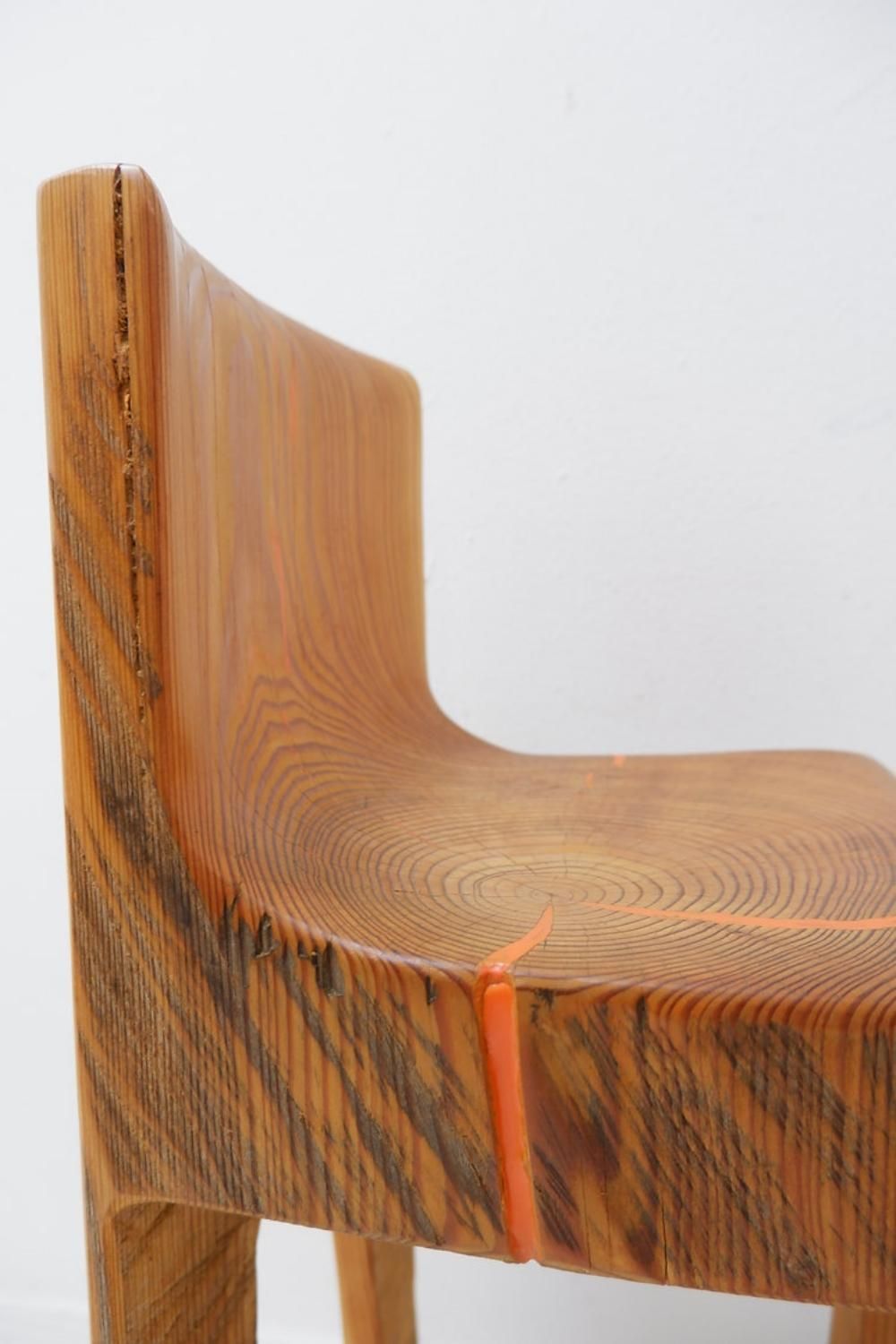 Sculptural High Chair In Brutalist Style In Solid Oak Inspired By Wabi Sabi photo 806.0