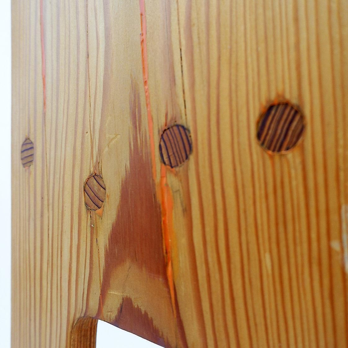 Sculptural High Chair In Brutalist Style In Solid Oak Inspired By Wabi Sabi photo vinterior