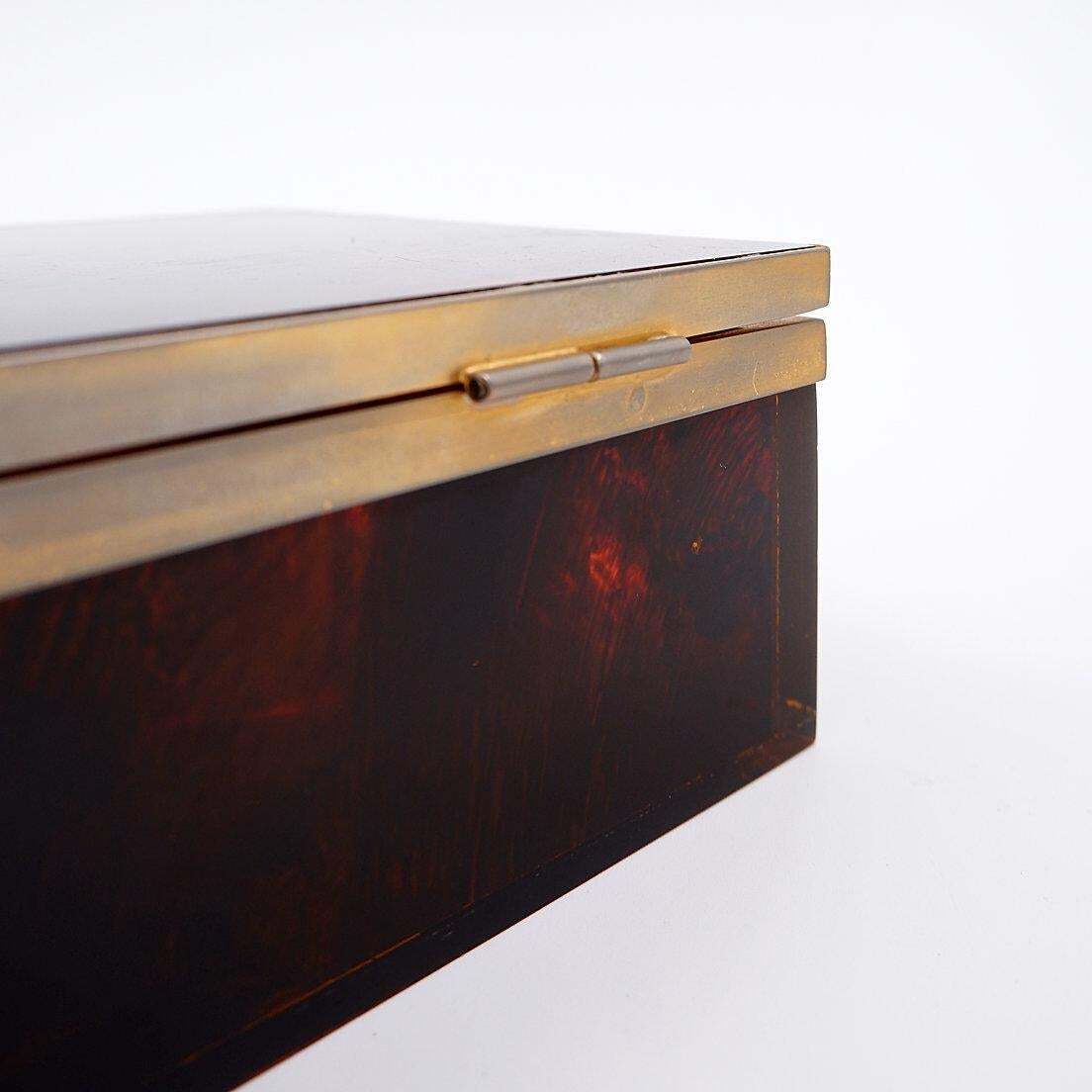 Home Decor Faux Tortoise Decorative Box In The Style Of Hermes, 1970s photo