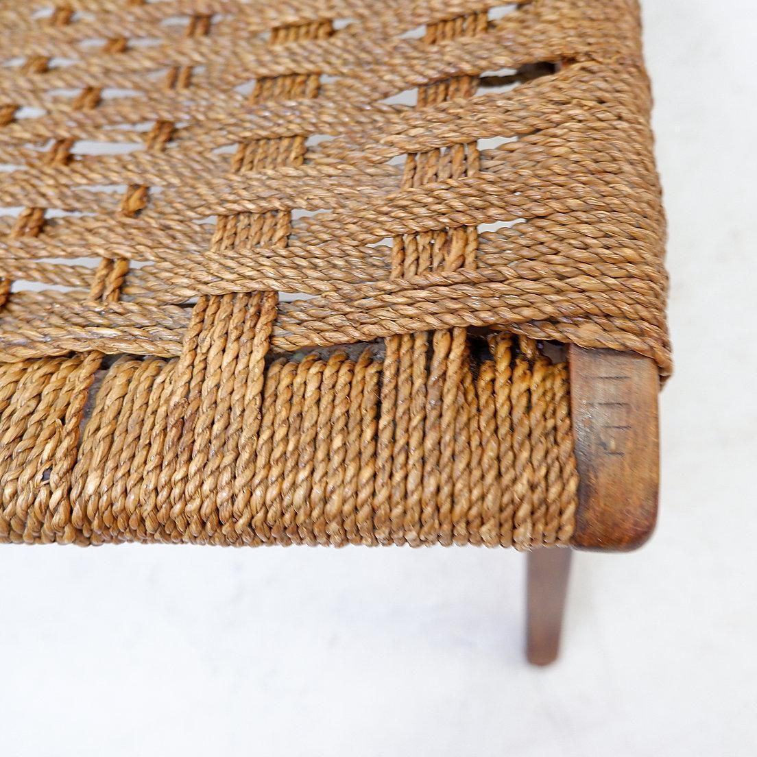 Mid Century Pair Rope And Wood Armchairs   Vintage Style photo for sale