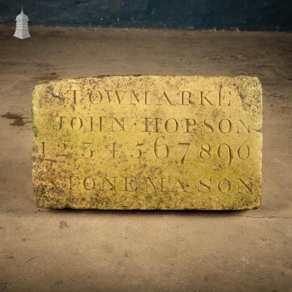 Stonemason’s Sample Stone, John Hopson Of Stowmarket photo for sale