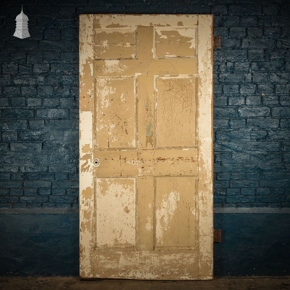 photo furniture 6 Panel Door, Six Moulded Panels, Distressed Paint