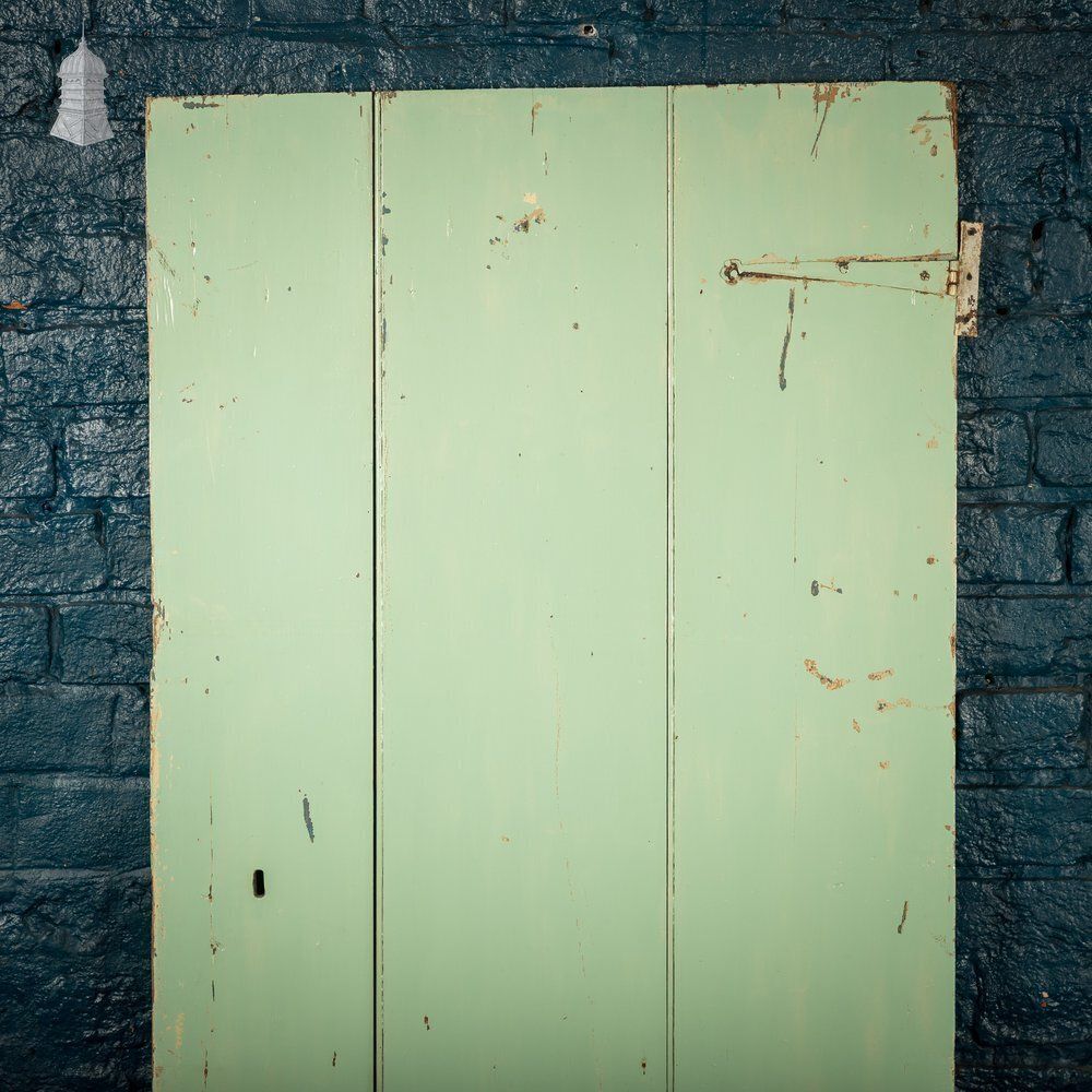 Plank & Ledge Door, Reclaimed With Distressed Green Paint photo buy