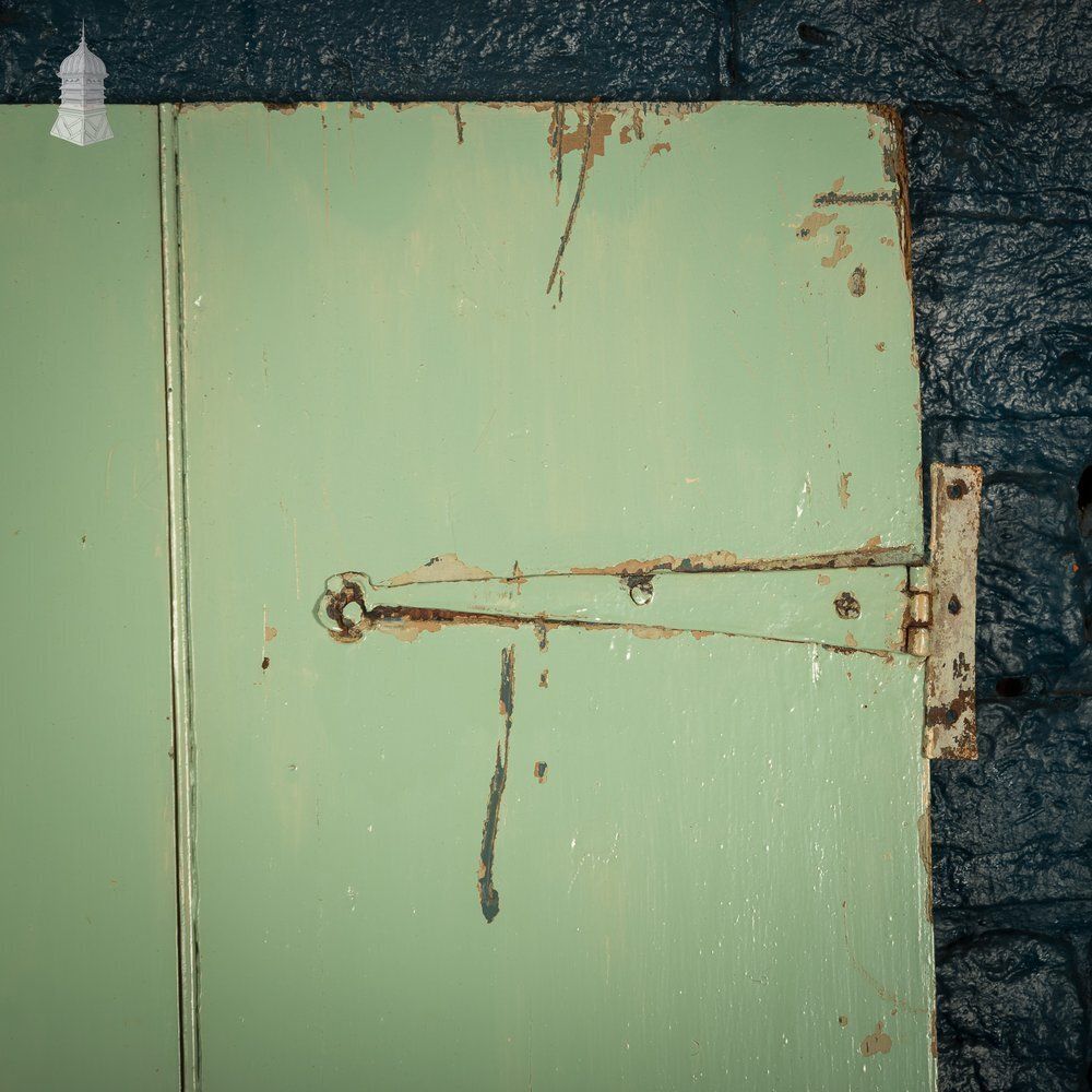 photo for sale Plank & Ledge Door, Reclaimed With Distressed Green Paint