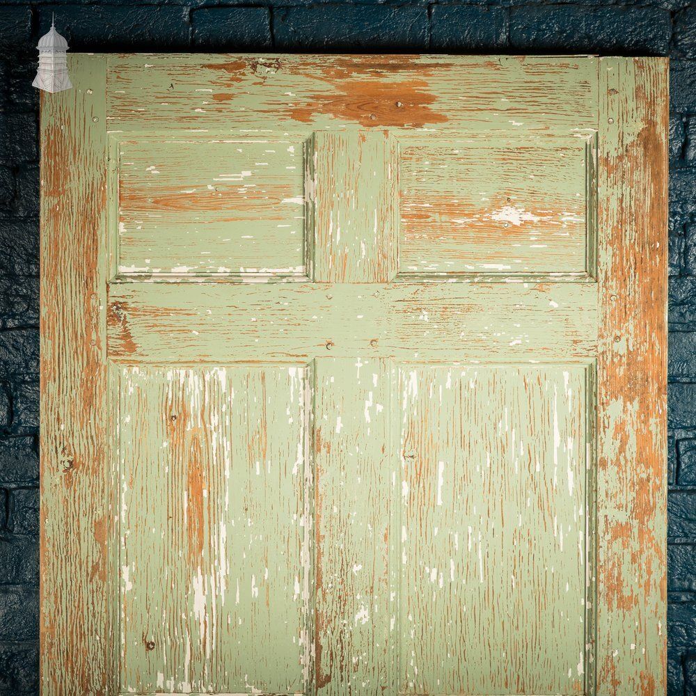 6 Panel Door, Six Moulded Panels, White & Green photo Home Fixtures