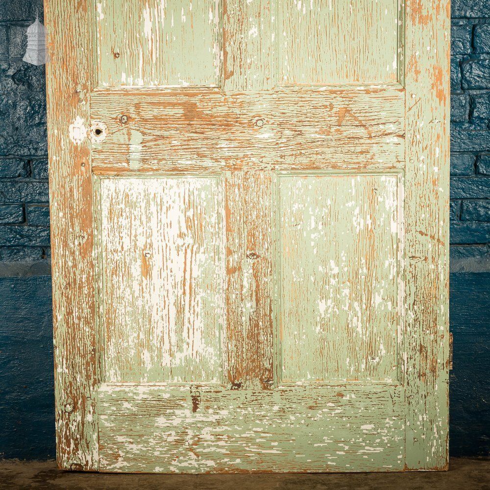 6 Panel Door, Six Moulded Panels, White & Green photo vinterior