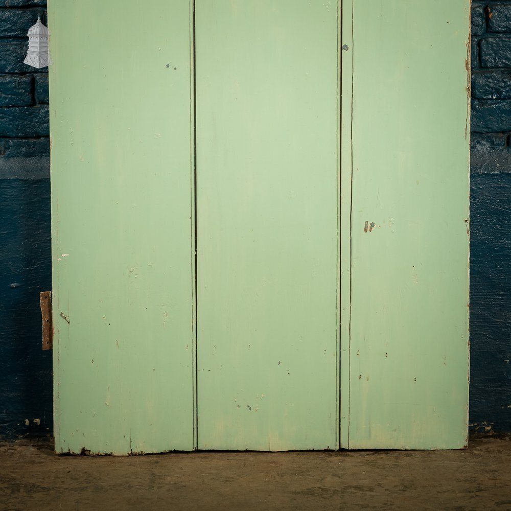 Plank & Ledge Door, Reclaimed With Green & White Paint photo Home Fixtures