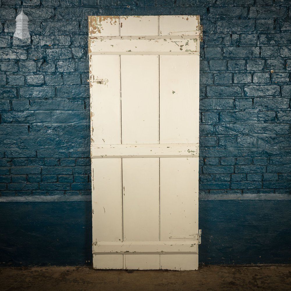 photo furniture Plank & Ledge Door, Reclaimed With Green & White Paint