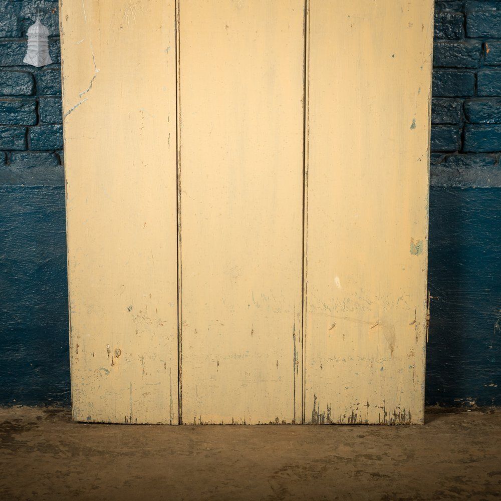 Reclaimed 3 Plank Door – Distressed Cream Paint photo for sale