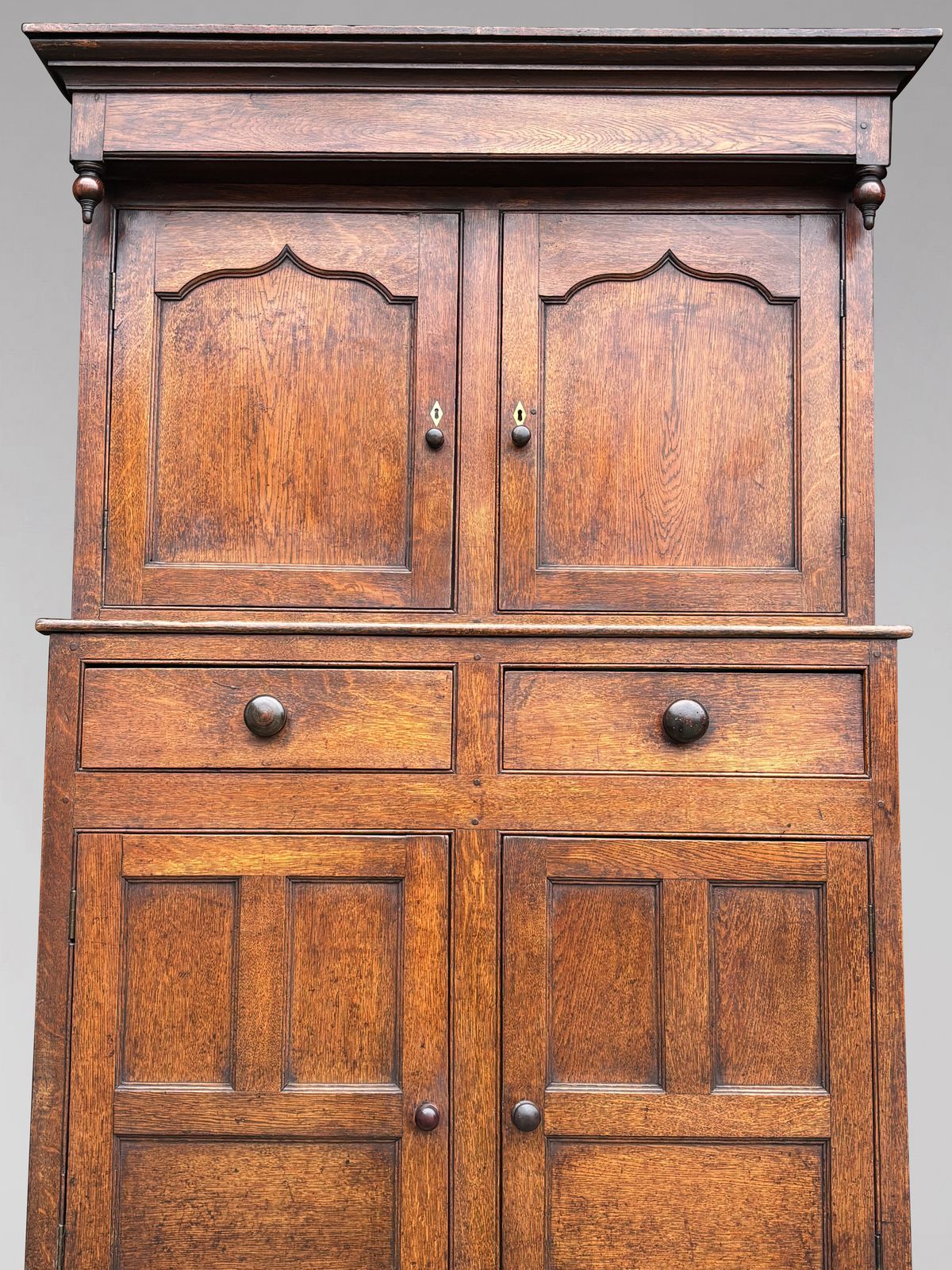 18th Century George III Period Oak Court Cupboard photo Furniture