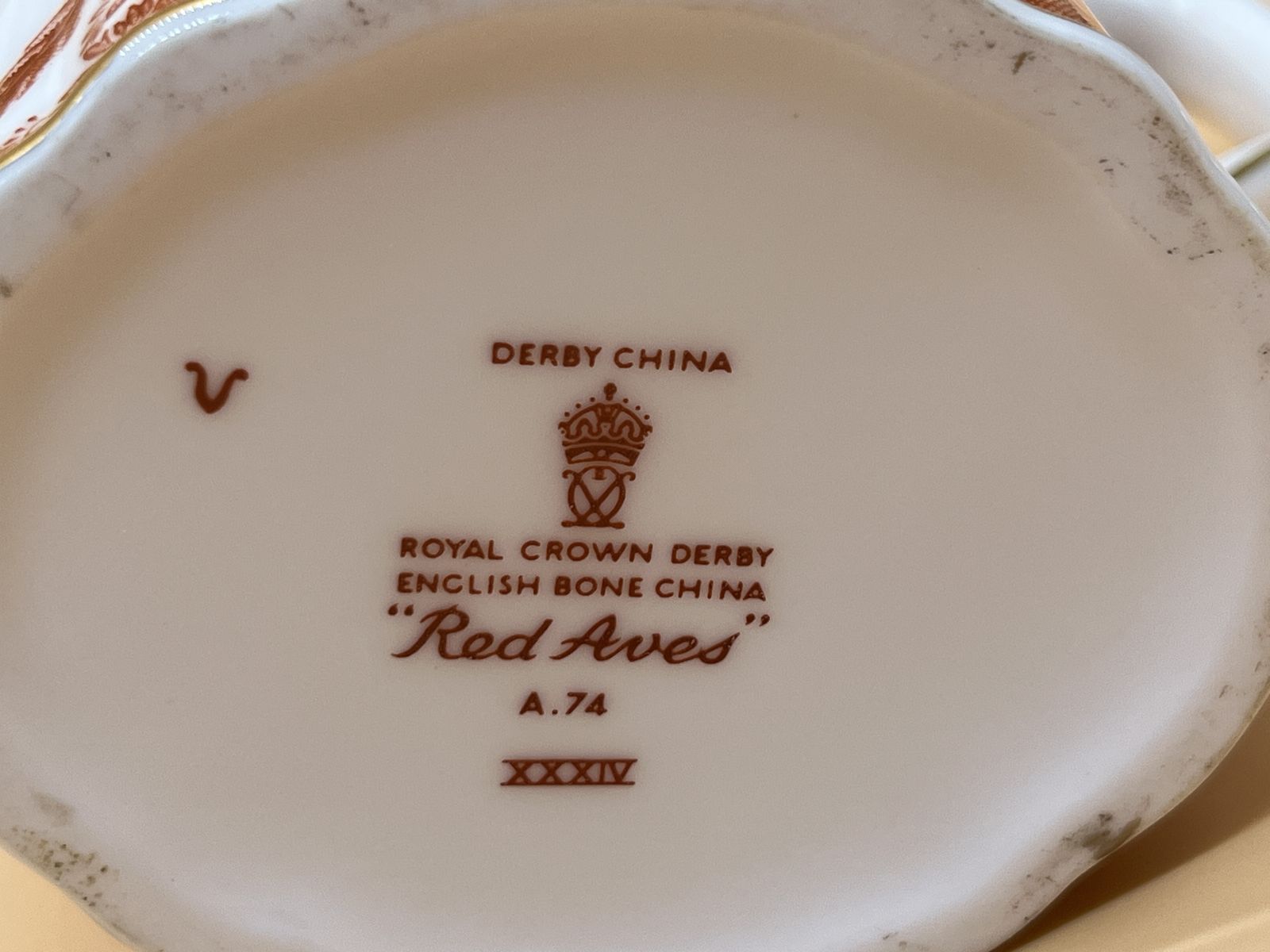 Royal Crown Derby China Red Aves Set Of 3 Graduated Jugs. A74. 1st Quality. photo vintage