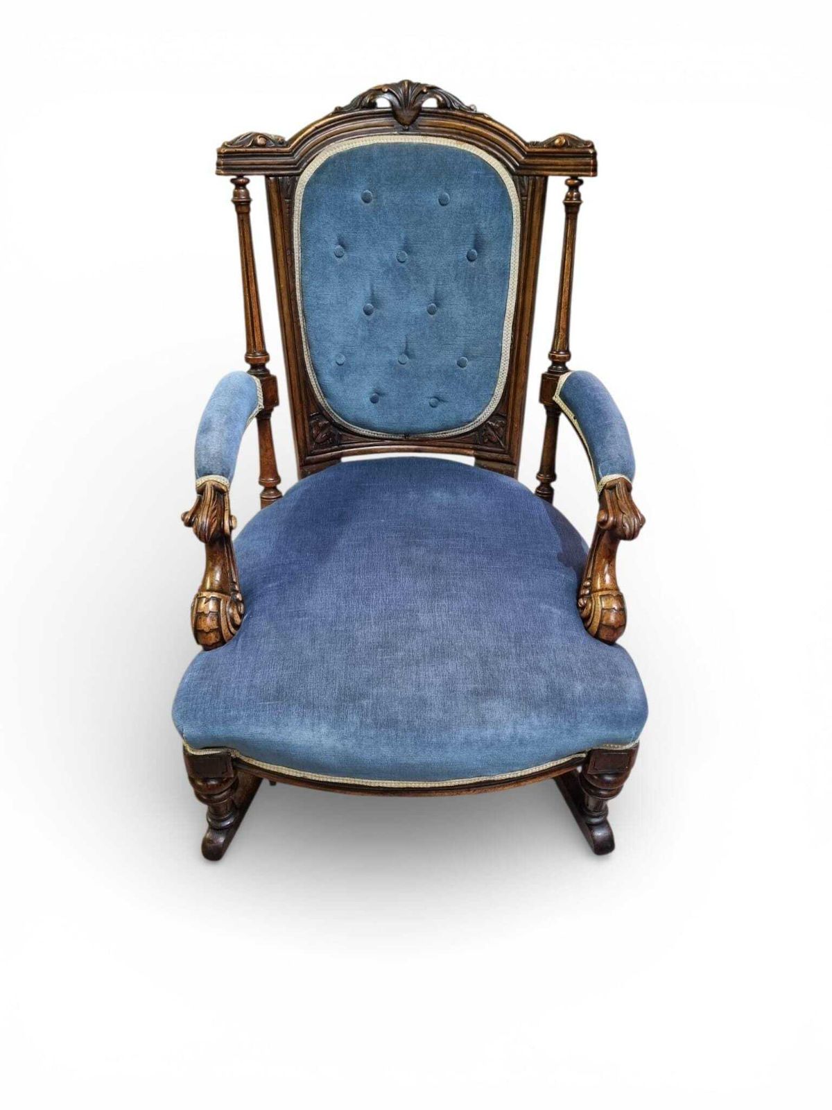 Antique Victorian Style Upholstered Rocking Chair / C1880