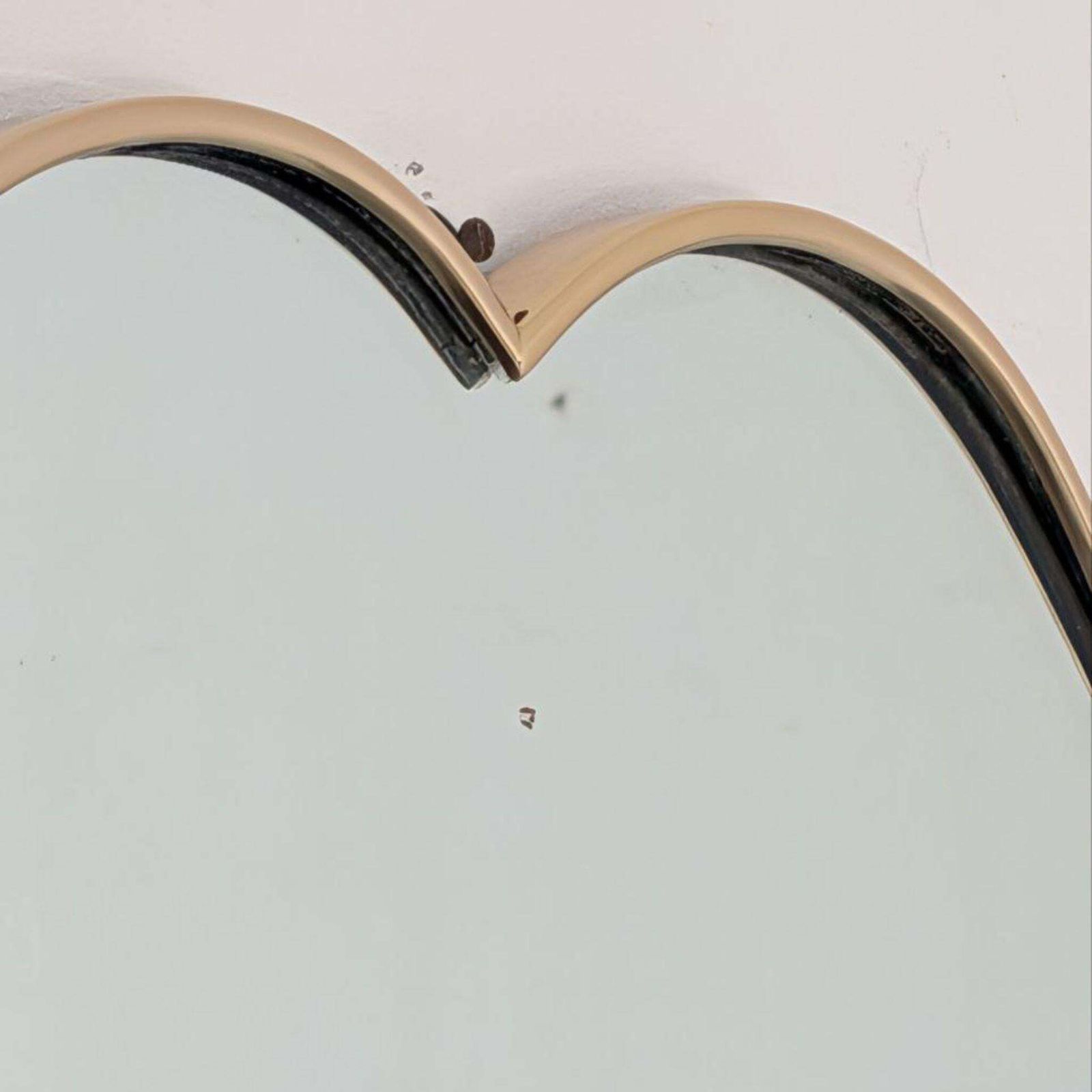 1950s Italian Brass Shield Shaped Mirror In The Style Of Gio Ponti photo buy