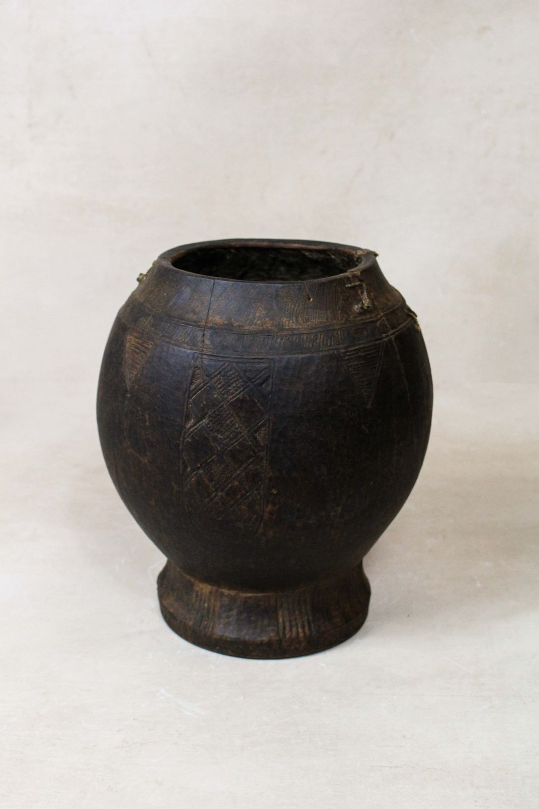 Antique "Stitched" Ethiopian Milk Pot   17.2 photo furniture