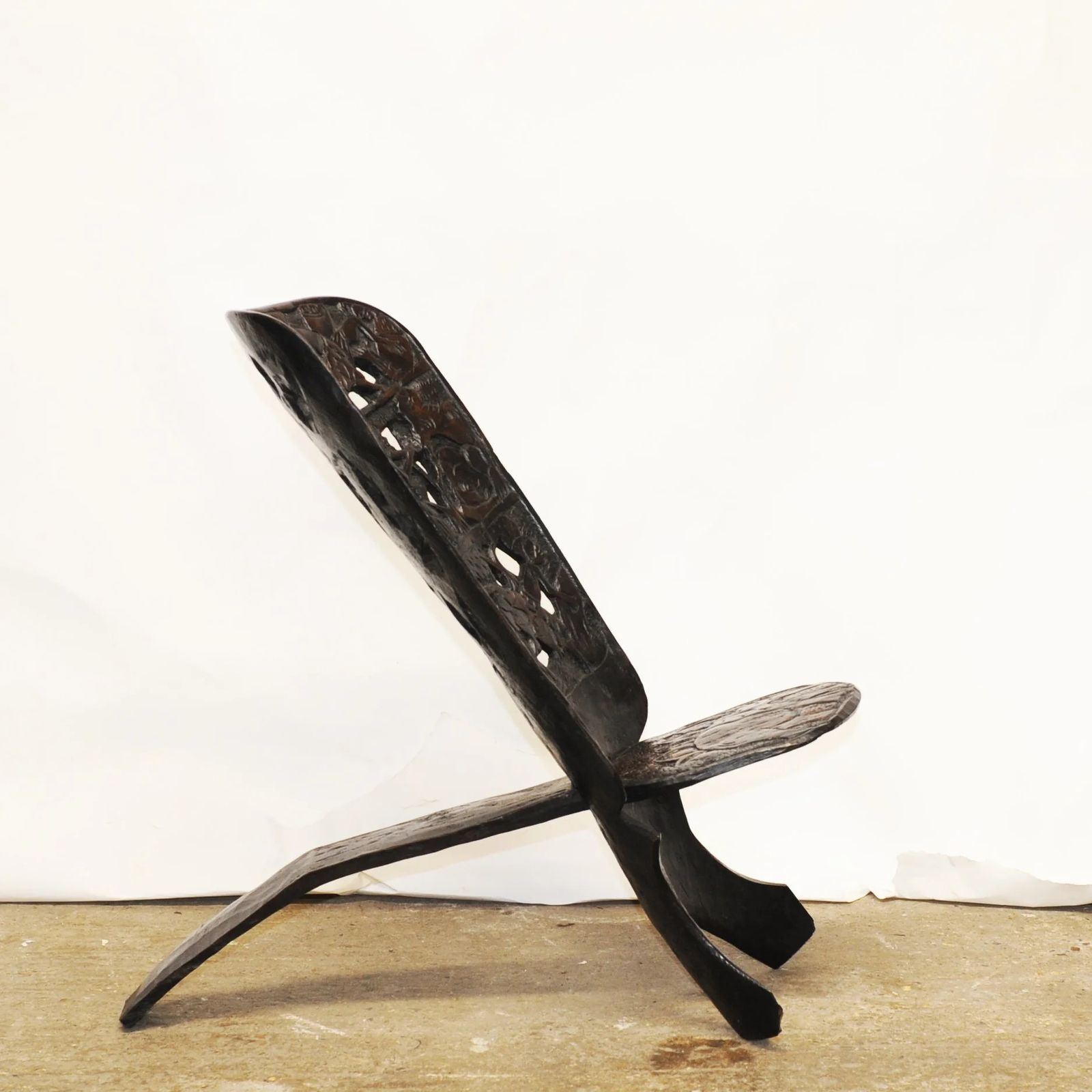 Hand Carved Hardwood African Palaver Chair, 1950s photo furniture