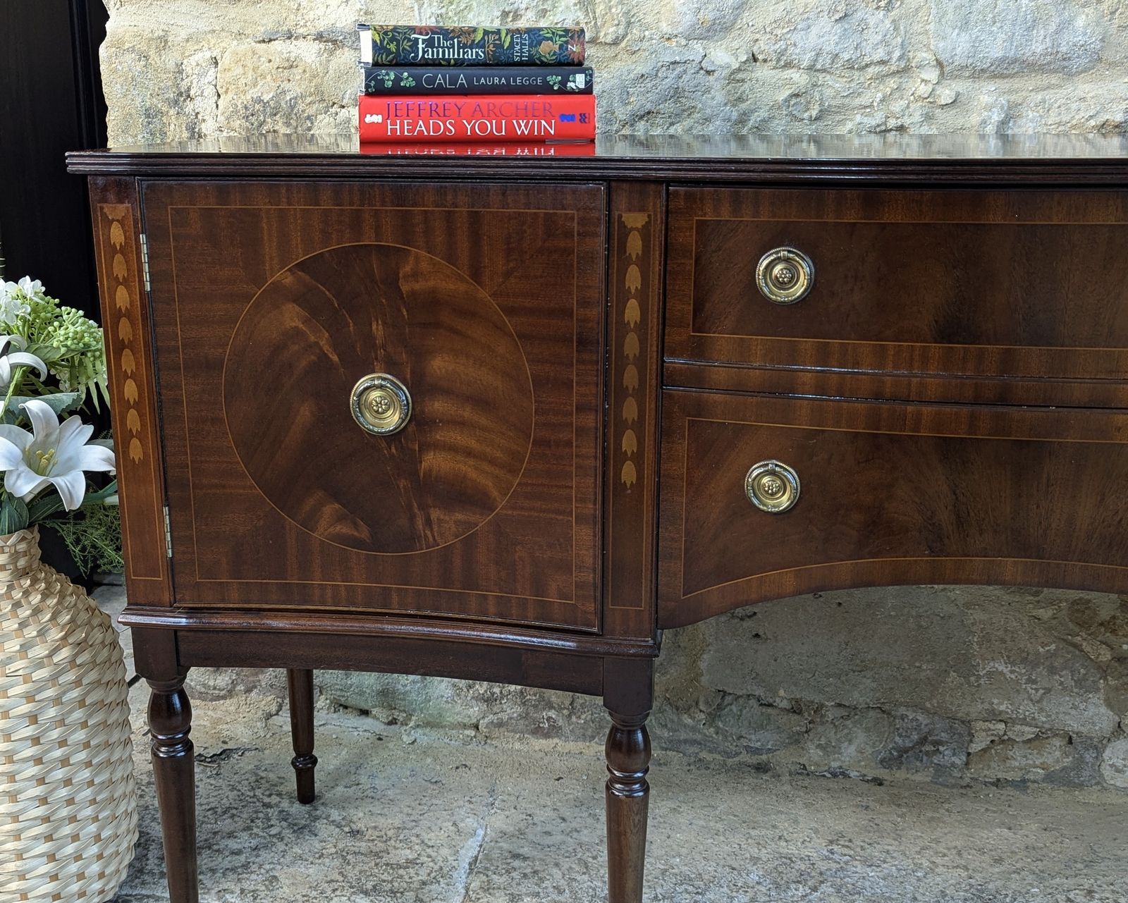Regency Style Mahogany Sideboard With Drawers   Serpentine photo 650.0