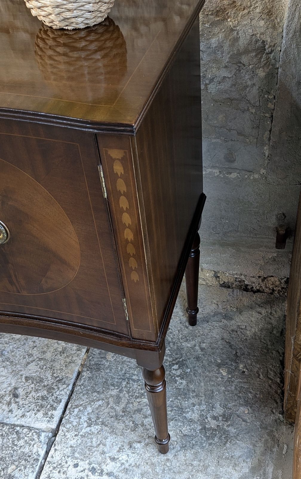 Furniture Regency Style Mahogany Sideboard With Drawers   Serpentine photo