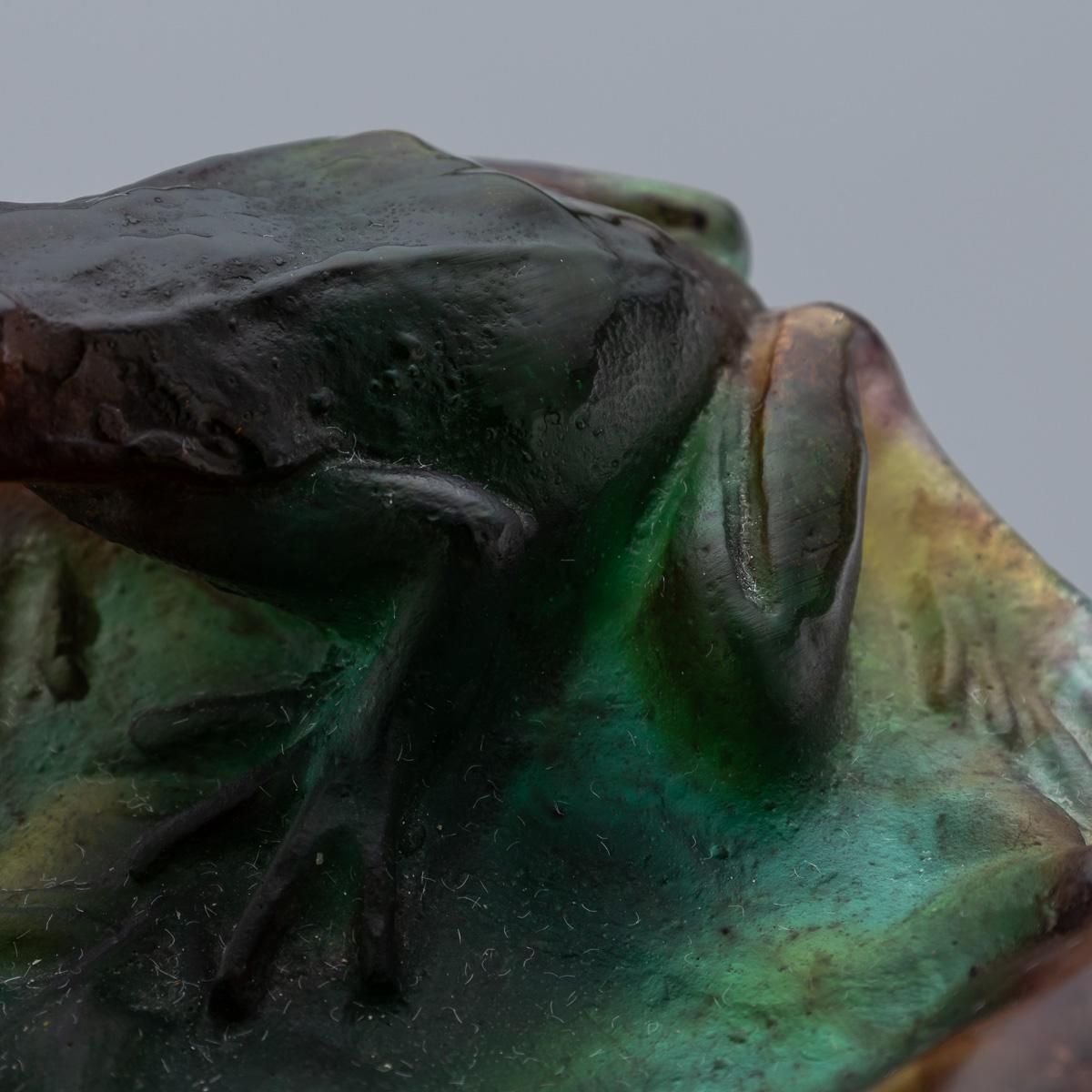 Home Decor 20th Century French La Pâte De Verre Large Frog On Lily Pad By Daum photo