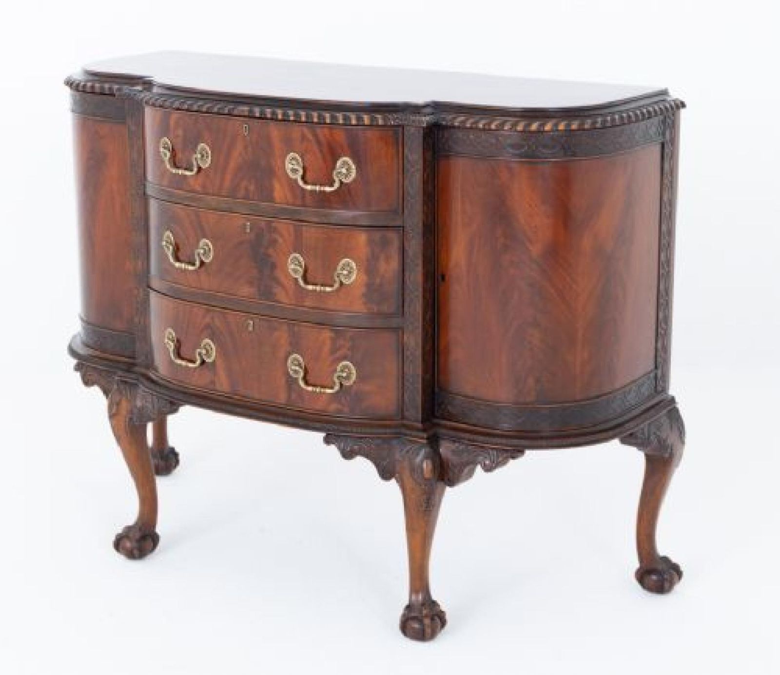 Chippendale Side Cabinet Chest Drawers Mahogany. photo furniture