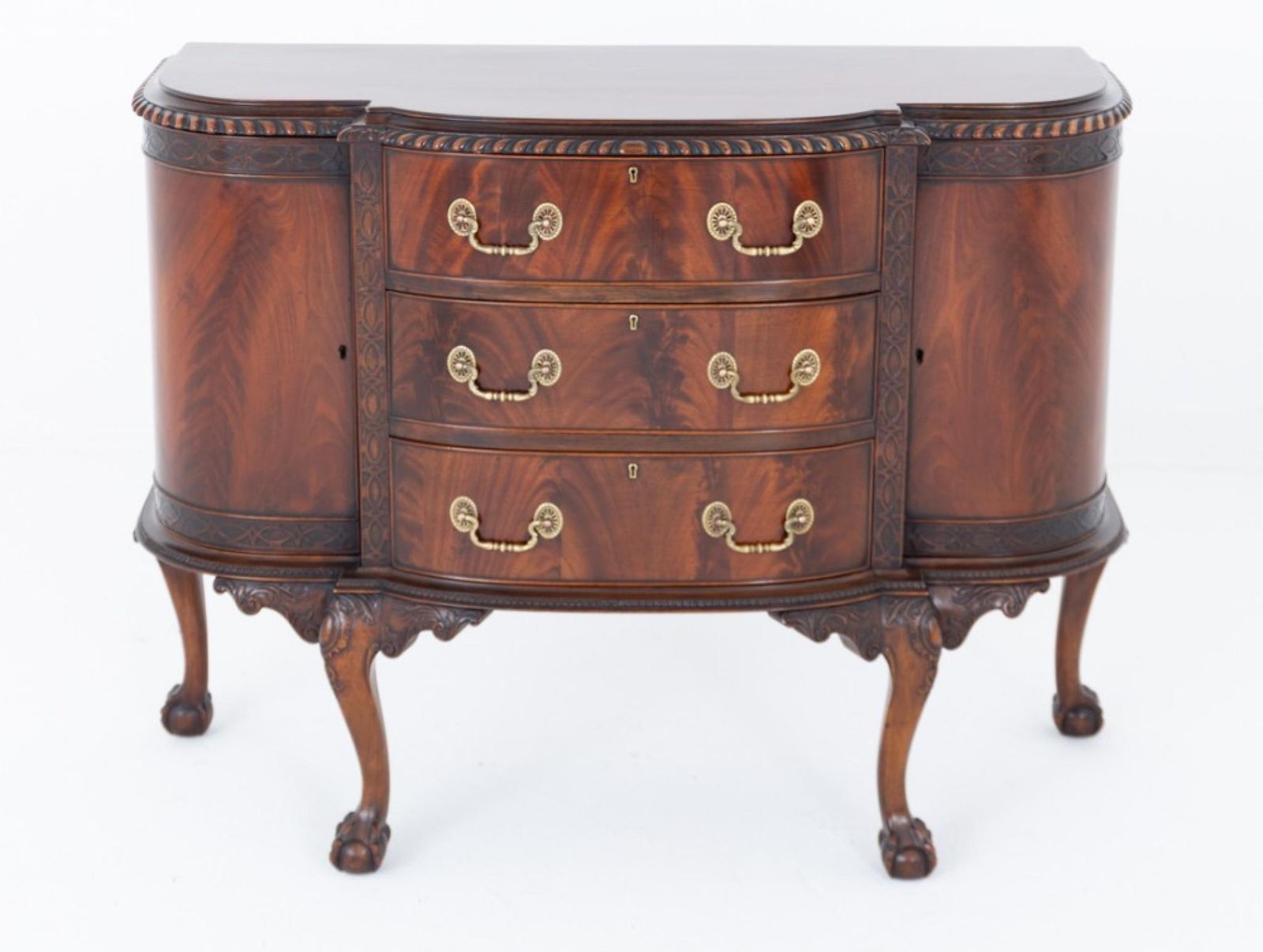 Chippendale Side Cabinet Chest Drawers Mahogany. photo 1895.0