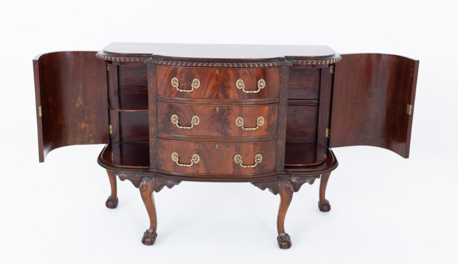 Chippendale Side Cabinet Chest Drawers Mahogany. photo vinterior