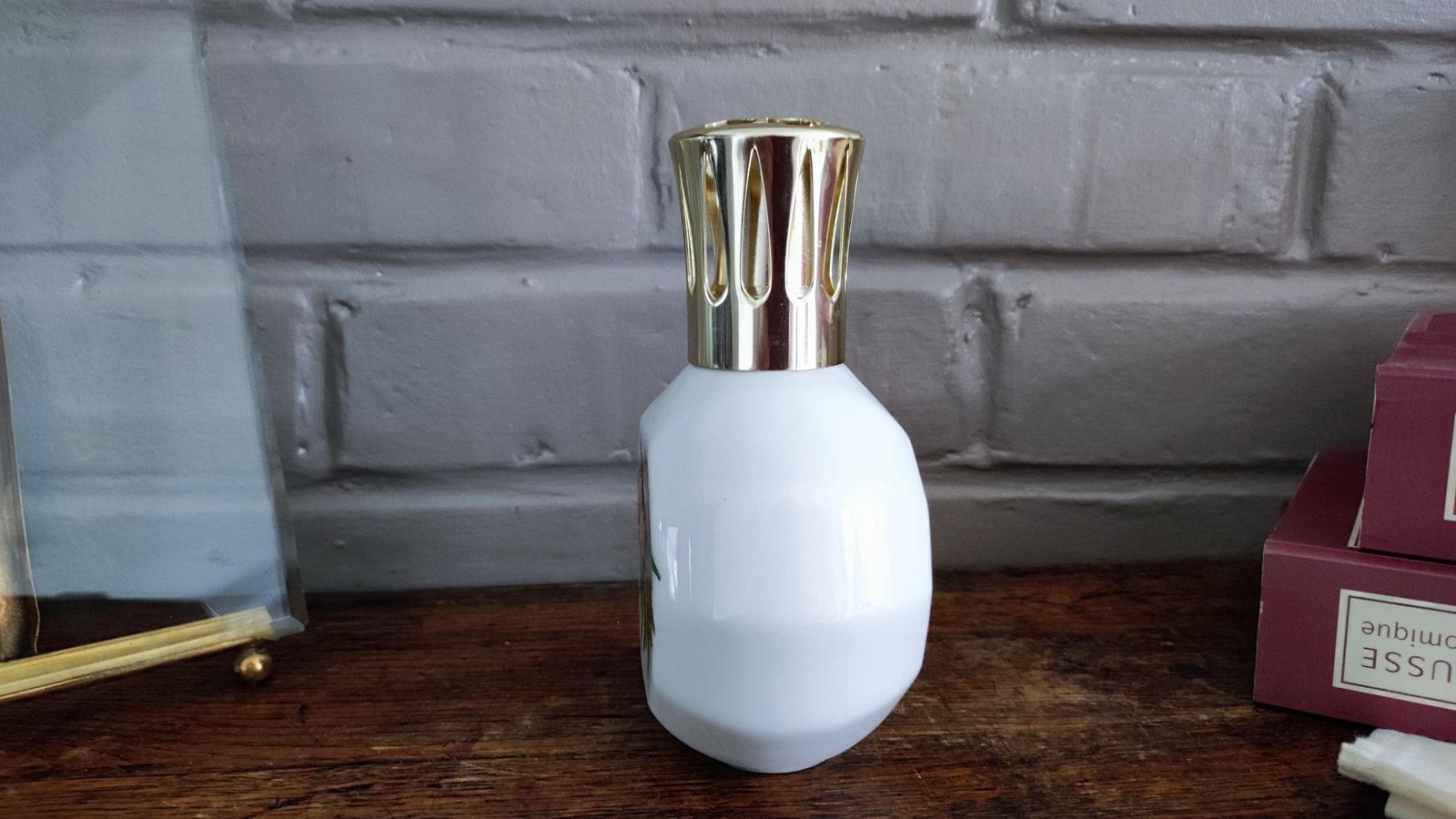Lighting French Lampe Berger Artoria Limoges Porcelain, Catalytic Home Fragrance Diffuser, 1970s photo