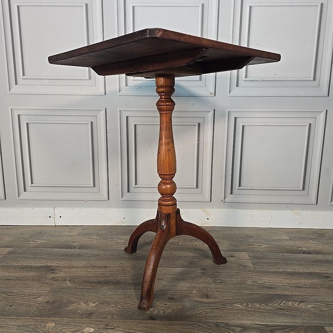 Antique Tilt Top Table Mahogany Tripod Occasional Wine Side Table Solid Wood photo for sale