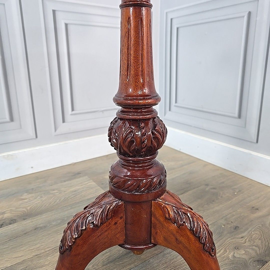 Antique Mahogany Wine Table Tilt Top – Carved Ball Claw Feet Chippendale photo vintage