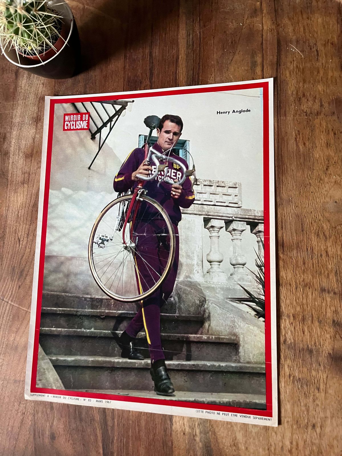 Tour De France Vintage Print Henri Anglade Mercier 1967 photo for sale