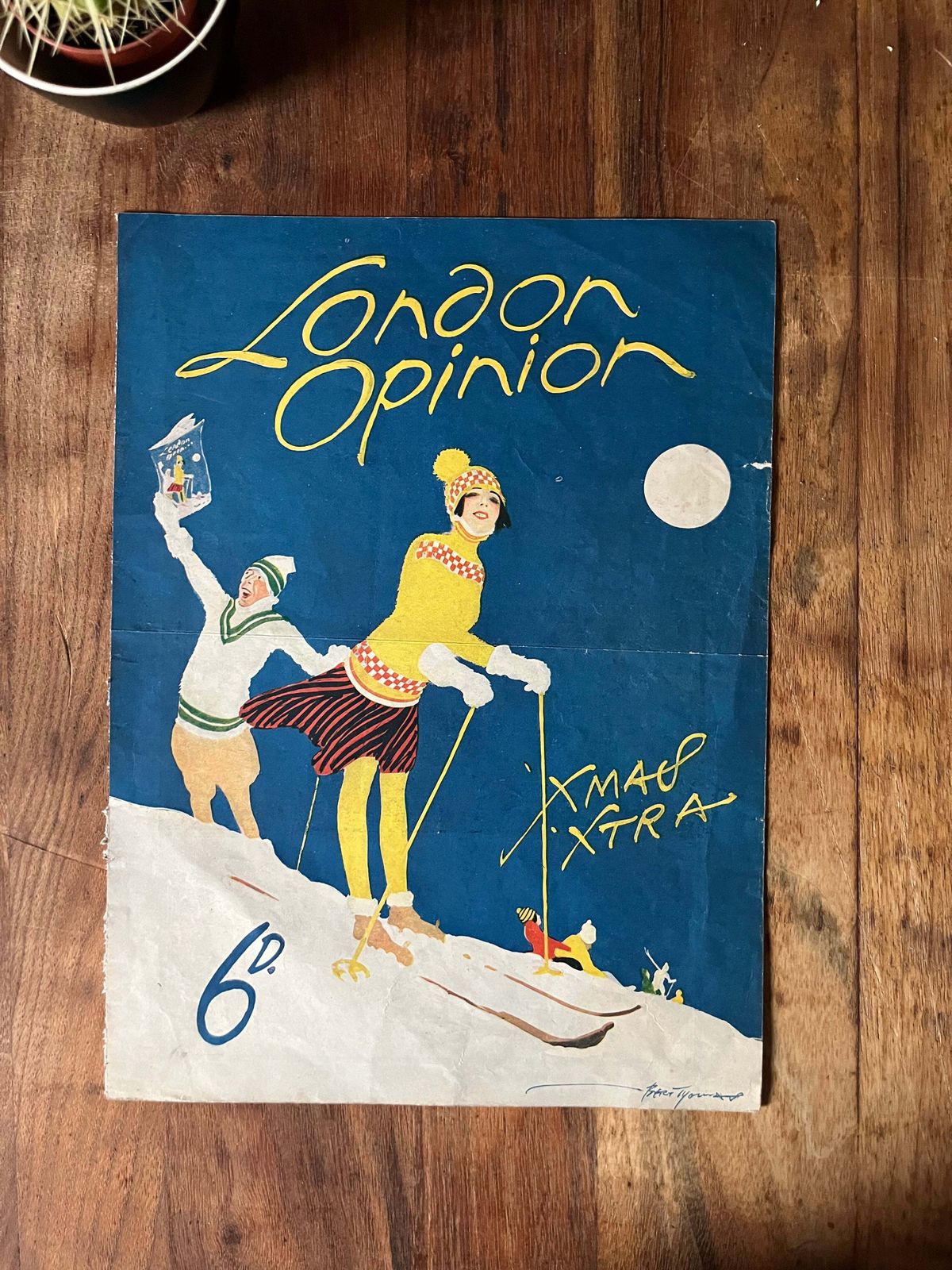 Vintage Magazine Cover  London Opinion Christmas 1923 photo furniture
